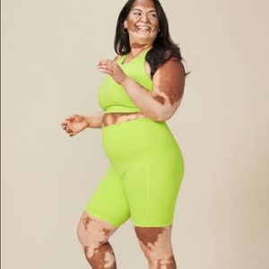 Girlfriend Collective Bicycle Shorts in Lime